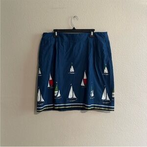 Lands End Sailboat A Line Skirt